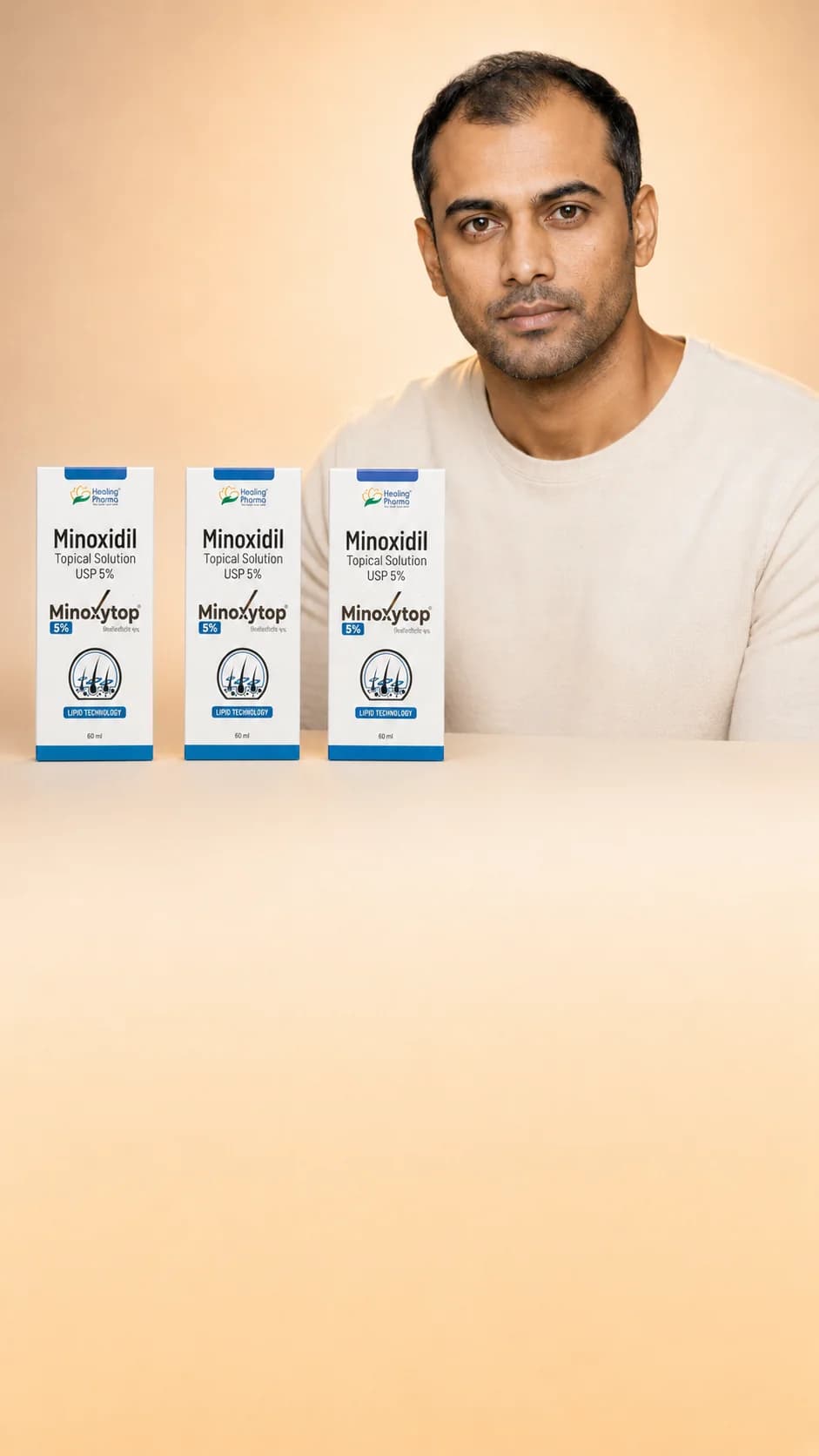Rohan with three Minoxytop 5% cartons — 3-month supply