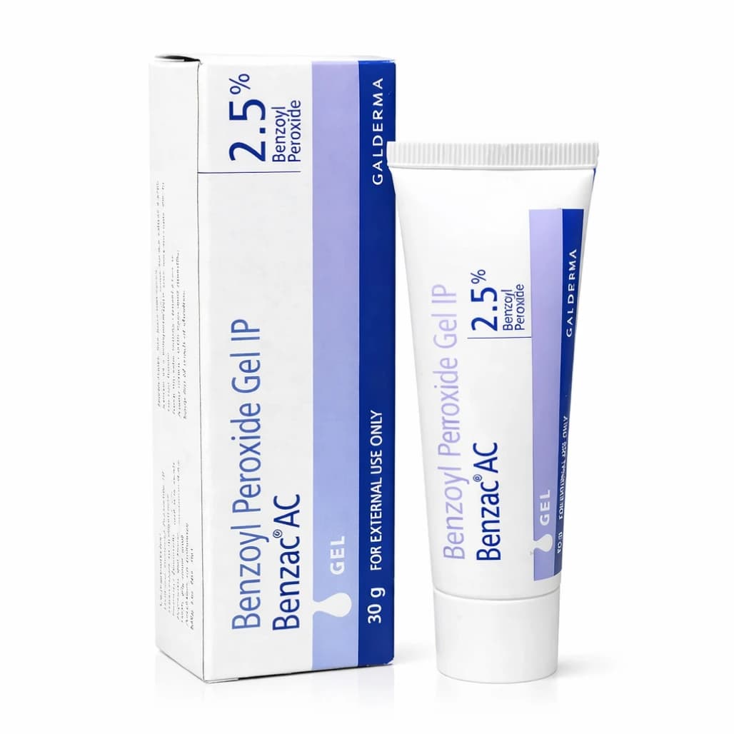Benzoyl Peroxide Benzac AC Gel 2.5%, 30g for Acne Treatment