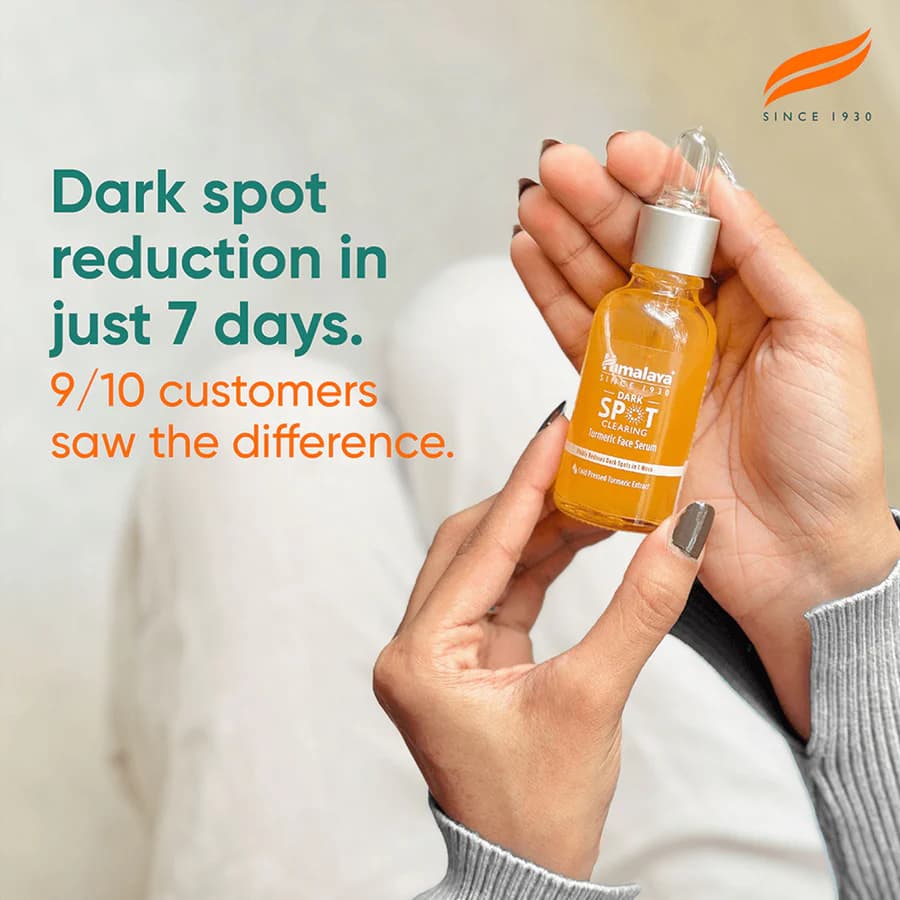 Himalaya Turmeric Face Serum — dark spot reduction in just 7 days, 9 out of 10 customers saw the difference