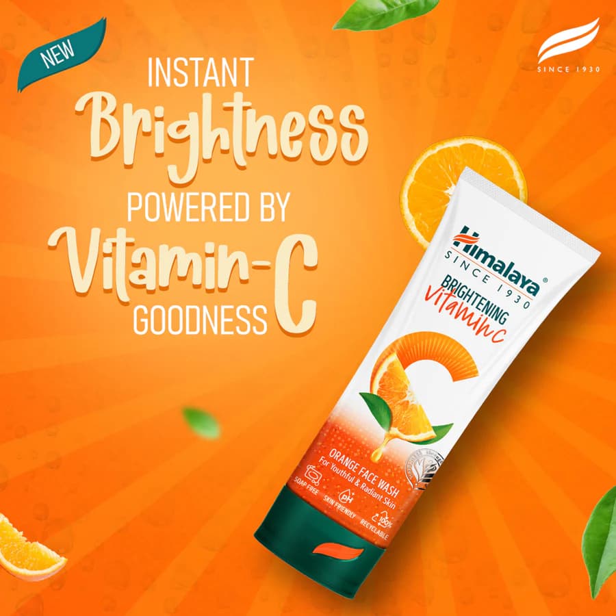 Himalaya Vitamin C Face Wash — instant brightness powered by vitamin C goodness for radiant skin