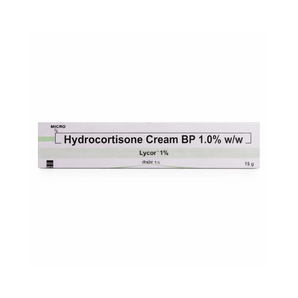 Lycor Hydrocortisone 1% 15g tube and outer box — pharmaceutical-grade mild corticosteroid for itch relief South Africa