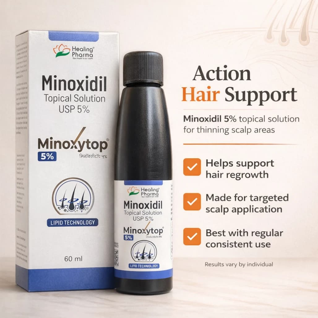 Minoxytop minoxidil 5% w/v ingredient and formulation detail — alcohol-based solvent system