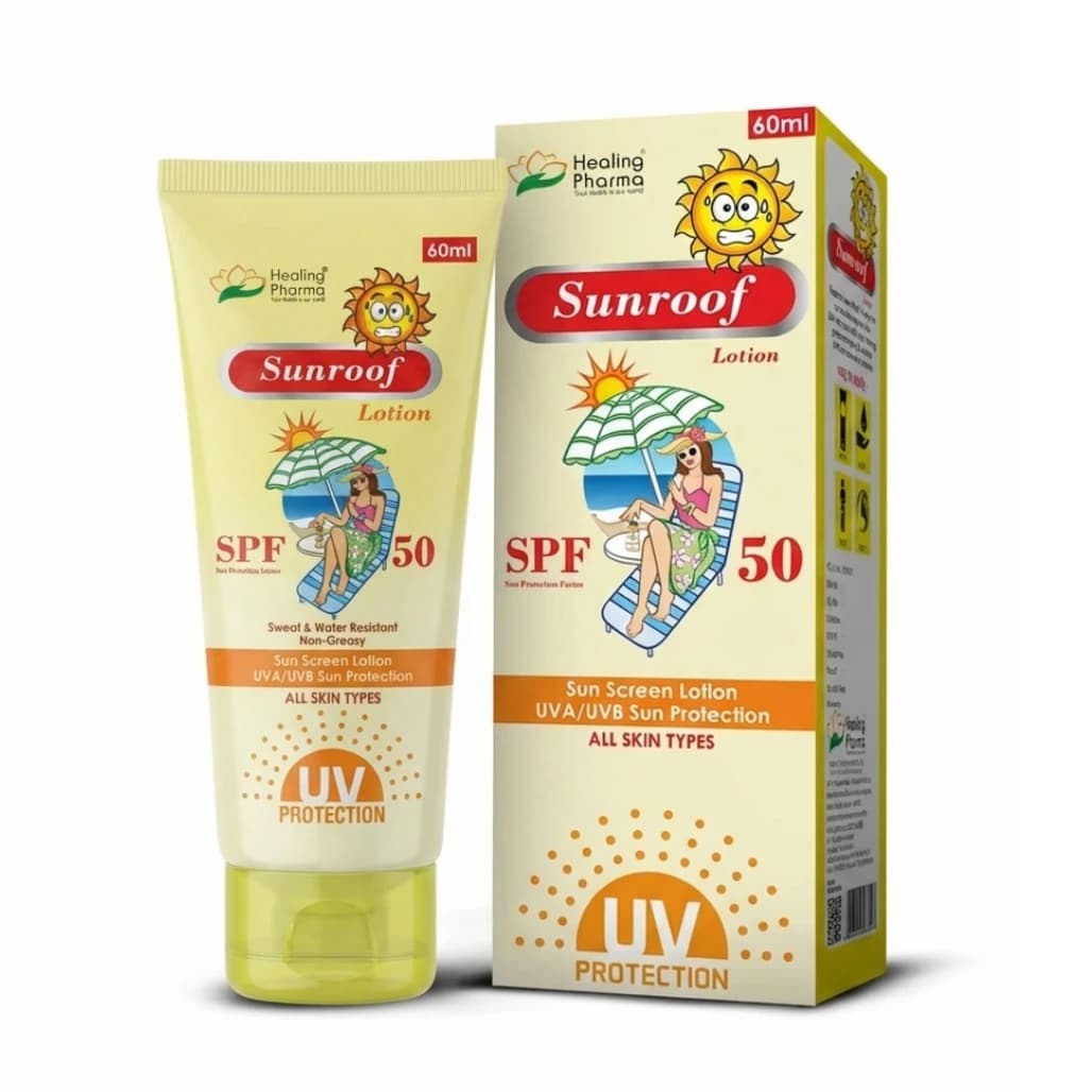 Sunroof SunScreen Lotion SPF 50 UVA/UVB for Sun Protection