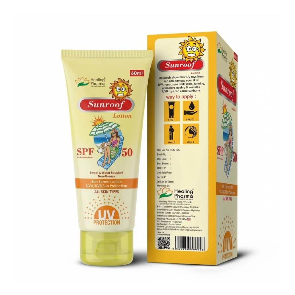 Sunroof SPF 50 60ml tube and outer box — pharmaceutical-grade broad-spectrum sunscreen South Africa