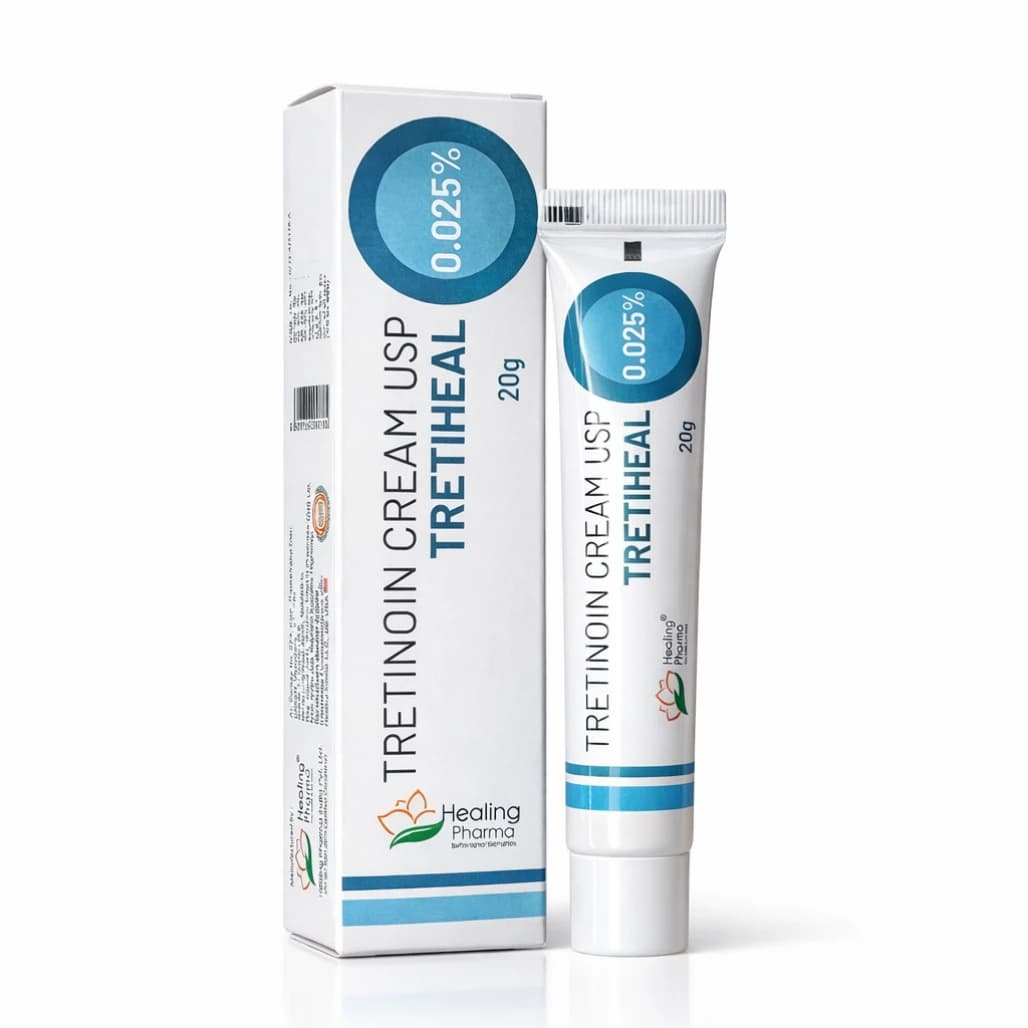 Tretiheal Tretinoin Cream 0.025% tube and box South Africa