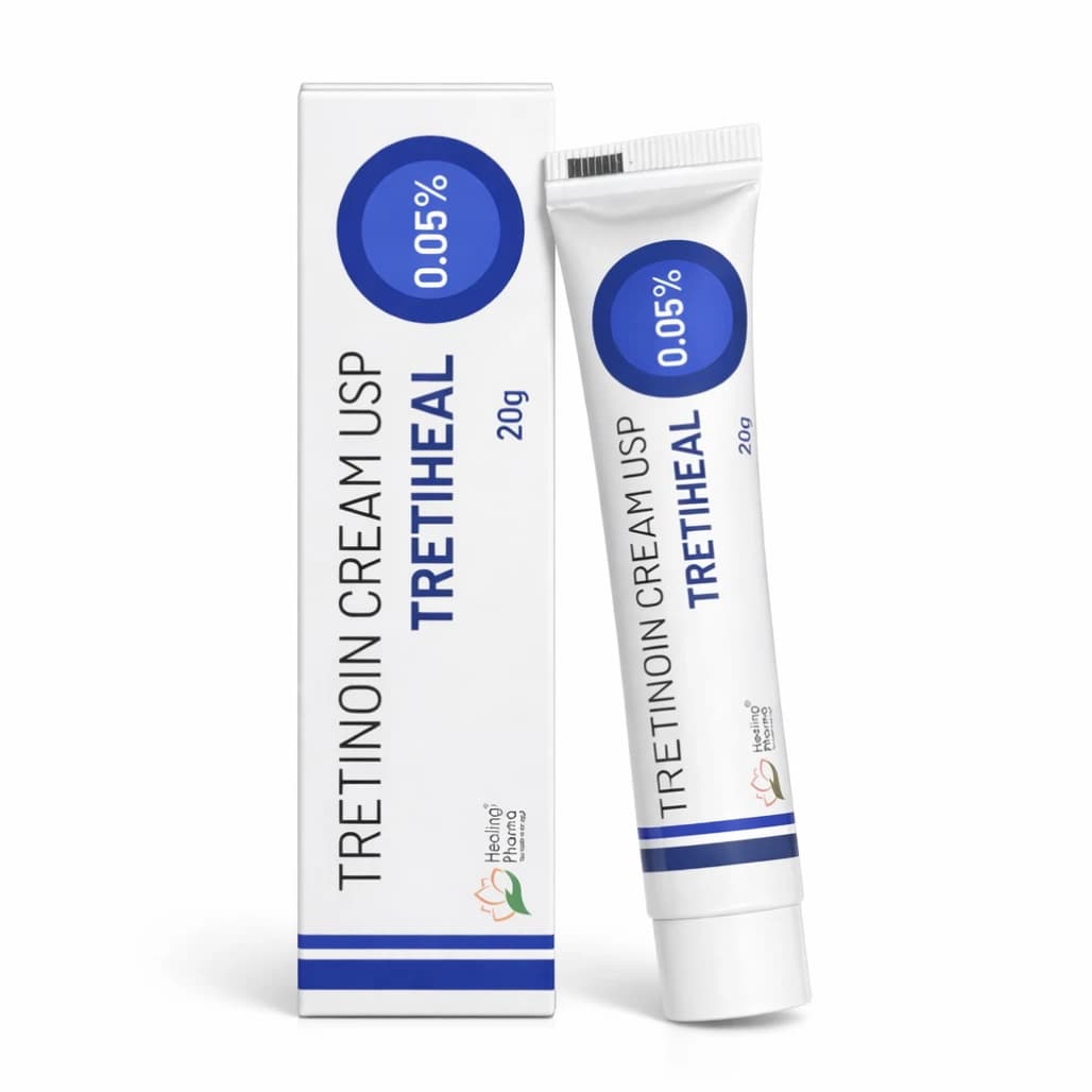Tretinoin Cream 0.05%, Tretiheal 20g & Tretin 30g for Dark Spots