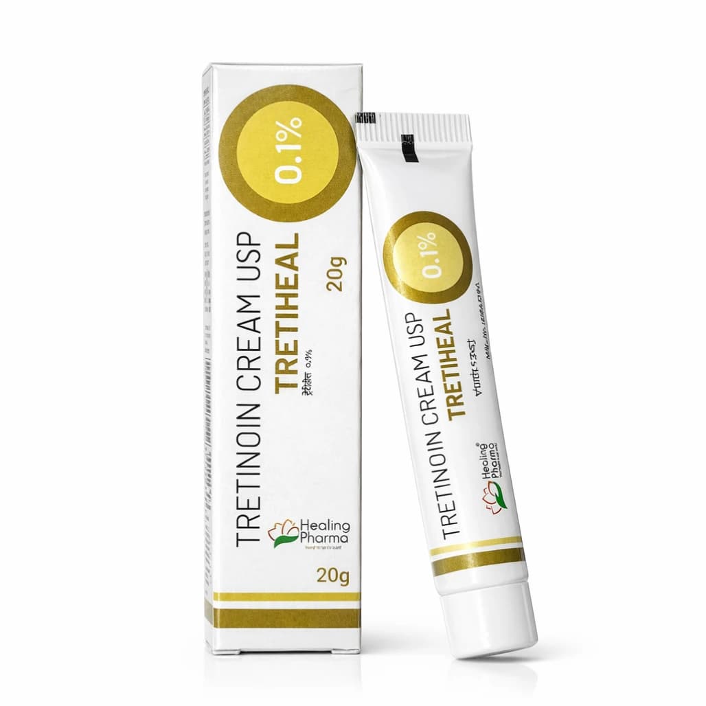 Tretiheal Tretinoin Cream USP 0.1%, 20g for Acne & dark spots