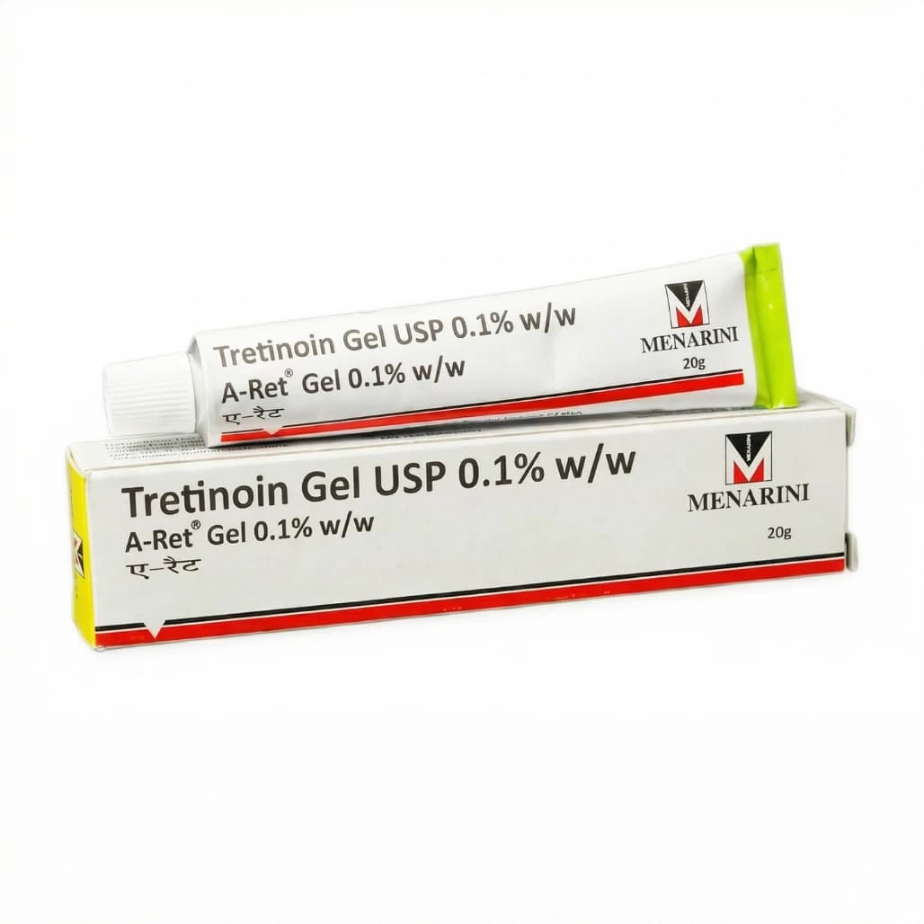 A-Ret Tretinoin Gel USP 0.1% w/w, 20g by Menarini for Acne Treatment