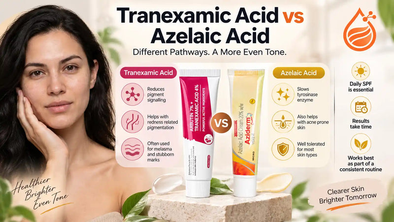 Tranexamic Acid vs Azelaic Acid: Natural Skin Tone and SPF Guide
