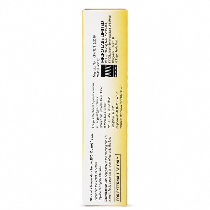 Kojivit Ultra Gel 30g box side panel showing product information on a white background