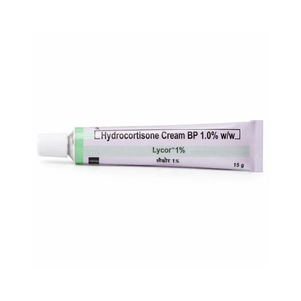 Hydrocortisone Cream 1% W/W 15g Lycor for Eczema & Itching
