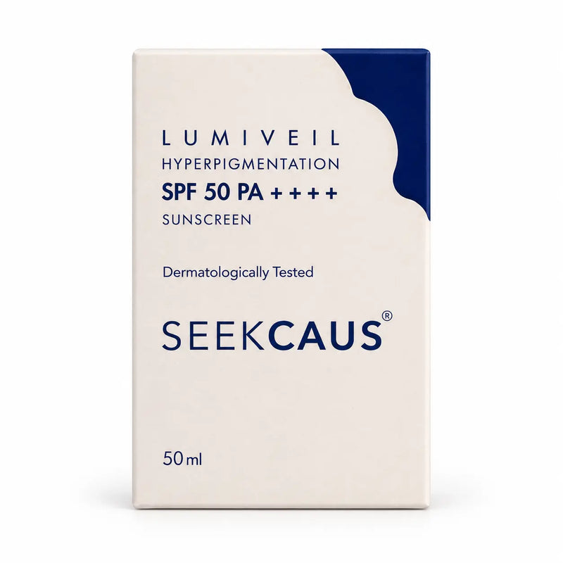 SEEKCAUS LumiVeil Hyperpigmentation SPF 50 PA++++ Sunscreen 50ml box