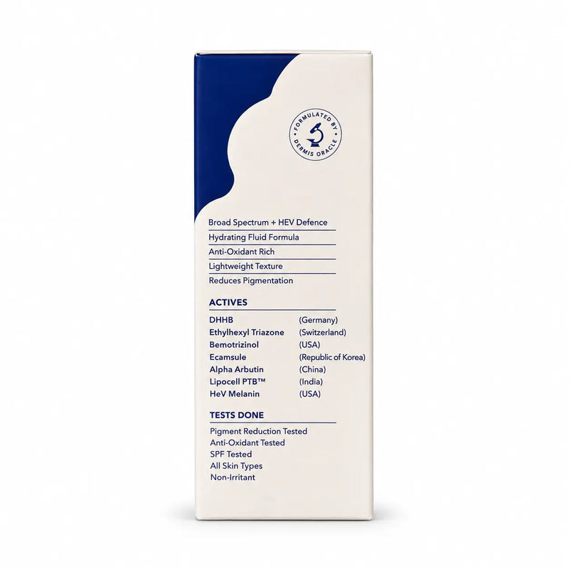 SEEKCAUS LumiVeil Hyperpigmentation SPF 50 sunscreen packaging with formula and ingredient details