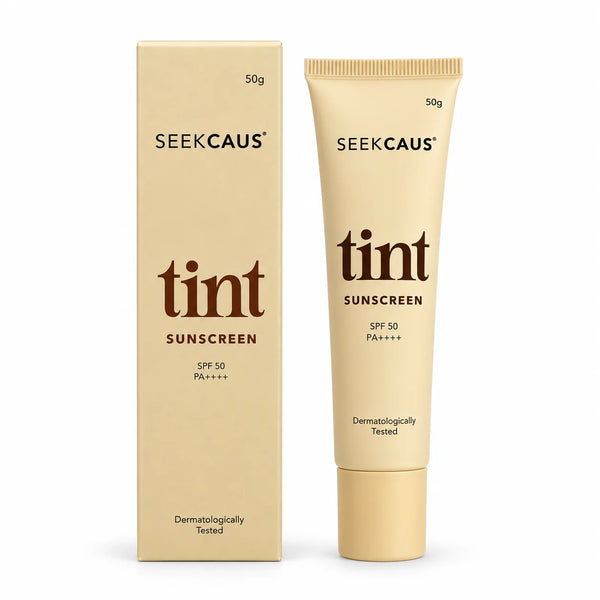 SEEKCAUS Tint Sunscreen SPF 50 PA++++ 50g Gel for Uneven Skin Tone