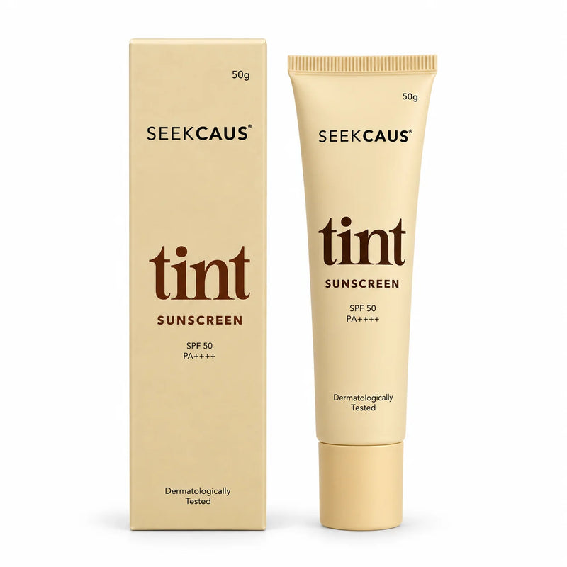 SEEKCAUS Tint Sunscreen SPF 50 PA++++ 50g box and tube