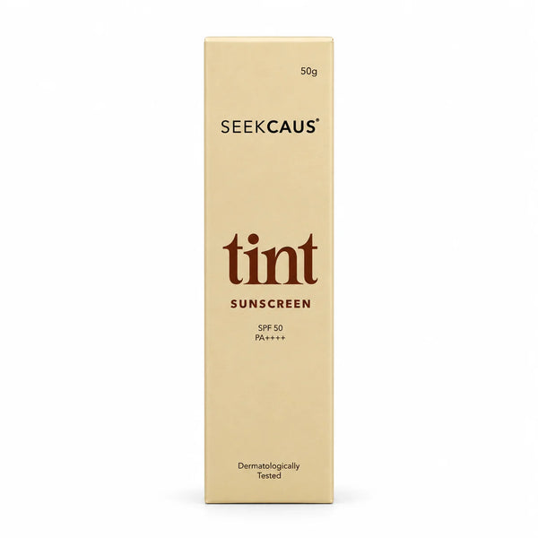 SEEKCAUS Tint Sunscreen SPF 50 PA++++ 50g Gel for Uneven Skin Tone