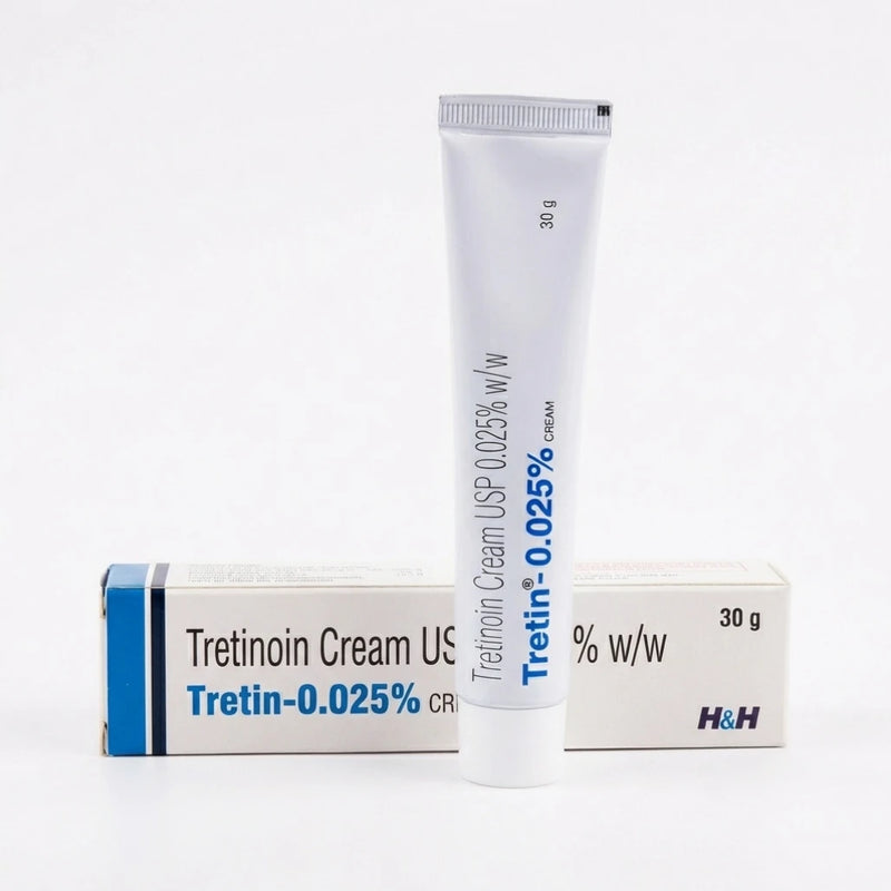 Tretinoin Cream 0.025%, Tretiheal 20g & Tretin 30g for Acne & Wrinkles