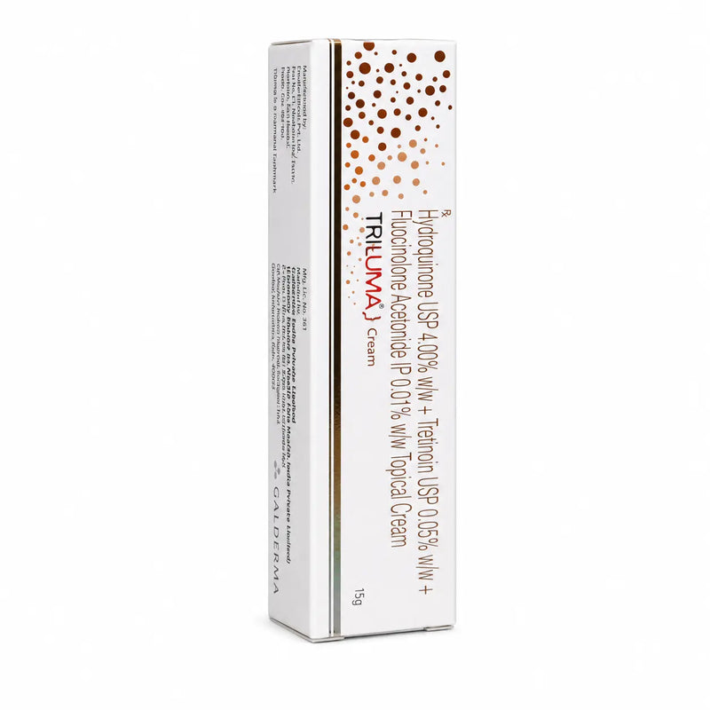 Front carton packaging of Triluma Cream 15g on a white ecommerce background