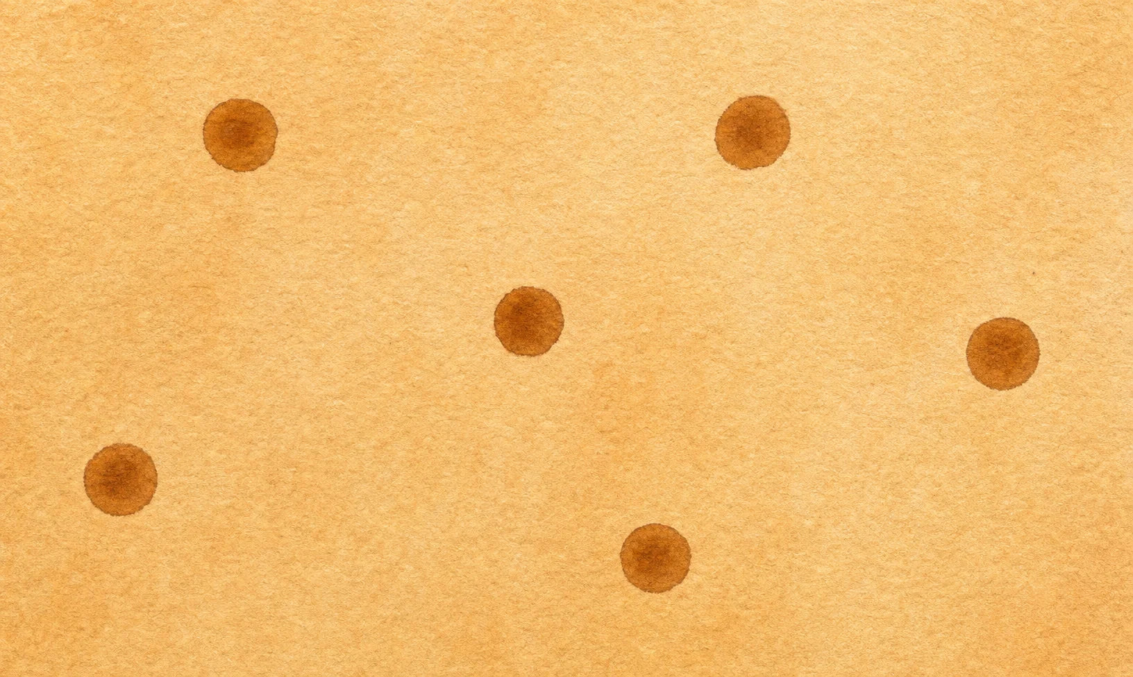 Skin swatch illustration showing solar lentigines / sun spots — six discrete crisp-edged round brown spots on light tan skin