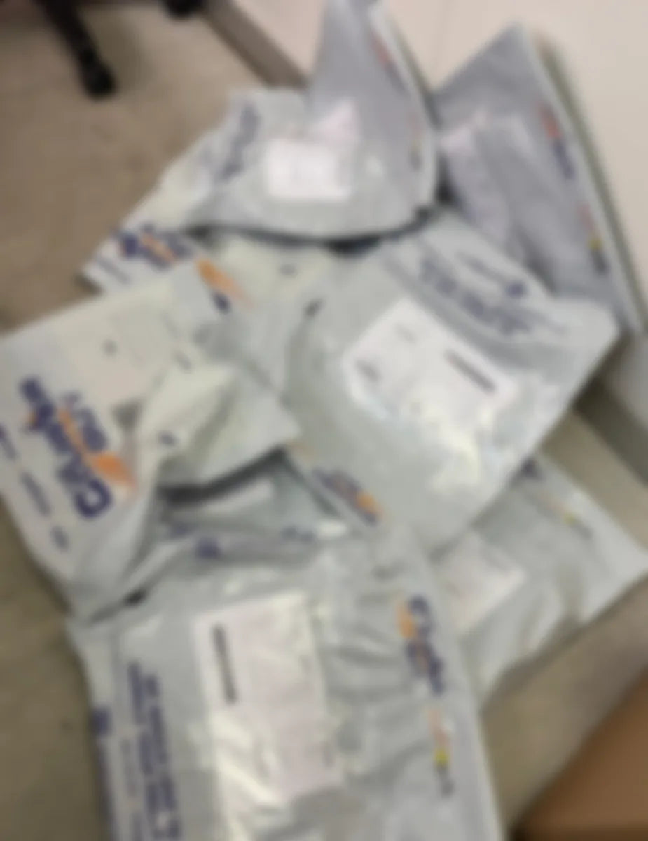 A batch of Skin Care Product orders in courier bags for nationwide South African delivery